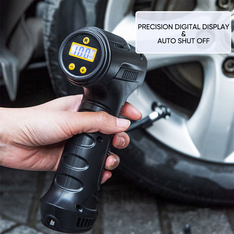 Tire Inflator Portable Air Compressor 12V Smart Air Pump W/ Digital Pressure Gauge Fast Inflation Tire Pump for Car Tire Bicycle Ball-grikey
