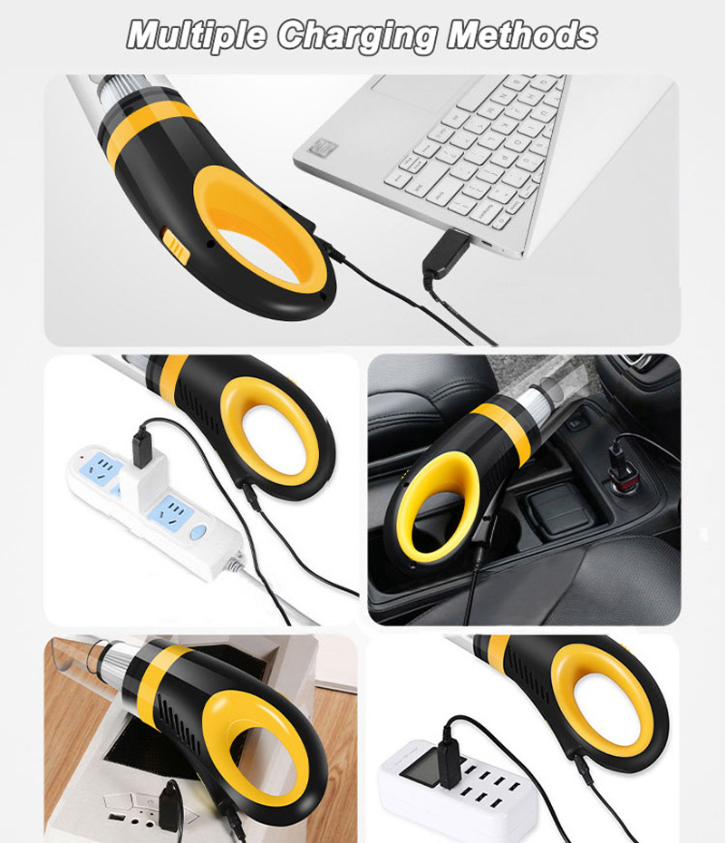 Handheld Vacuum Cordless Powered Battery Rechargeable Portable Powerful Cyclonic Suction Vacuums Cleaner for Home Office and Car-grikey