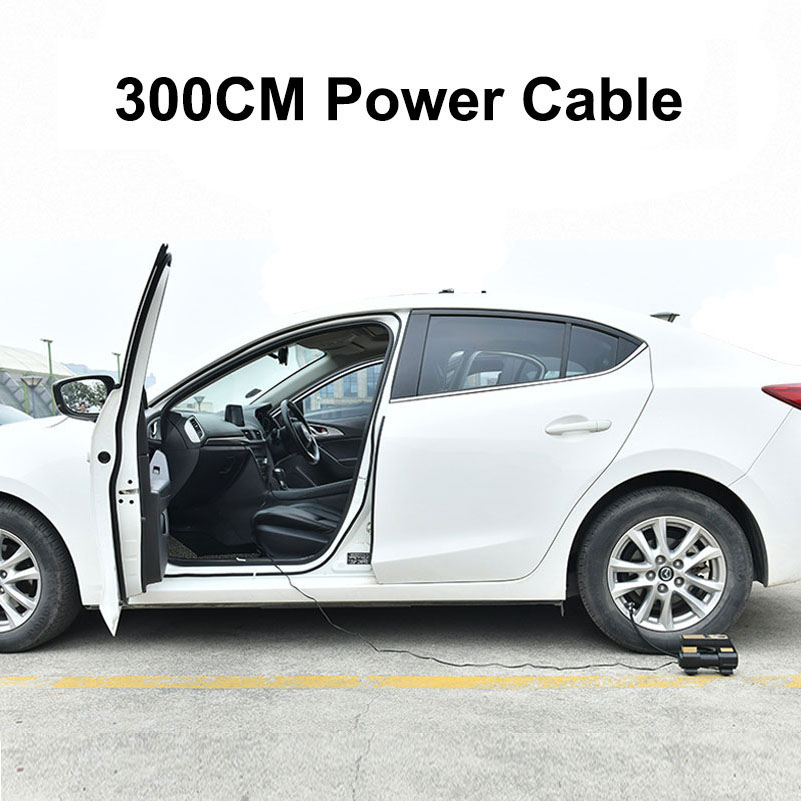 Tire Inflator Portable Air Compressor w/ Pressure Gauge LED Light 12V DC Portable Electric Air Pump 150PSI Car Tyre Inflator -grikey