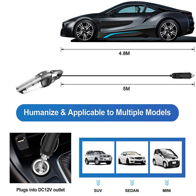 Car Vacuum Cleaner 12V DC 120W High Power Portable Handheld Corded Auto Vaccum Cleaner Car Accessory for Interior Detailing-grikey