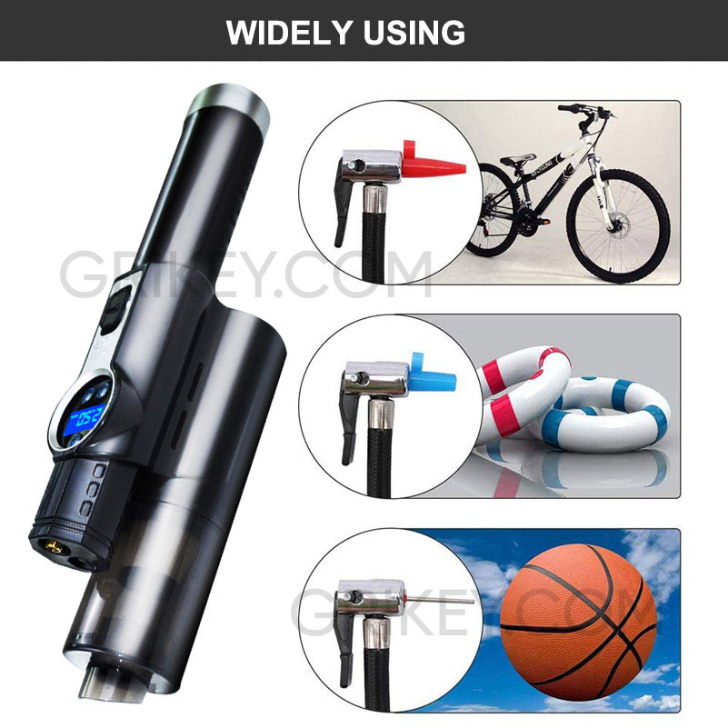 4-in-1 Car Vacuum Cleaner Tire Inflator Portable Air Compressor with Digital Tire Pressure Gauge LCD Display and LED Light 12V-grikey