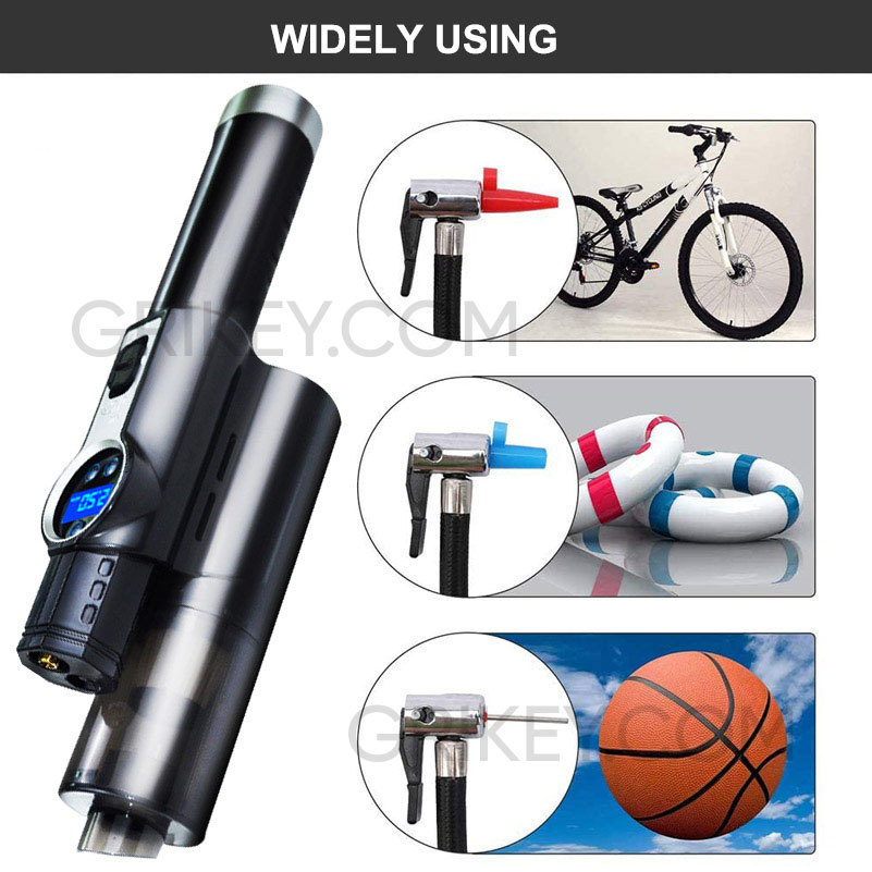 Cordless Car Vacuum Cleaner 4-in-1 Tire Inflator Portable Air Compressor with Digital Tire Pressure Gauge LCD Display LED Light -grikey