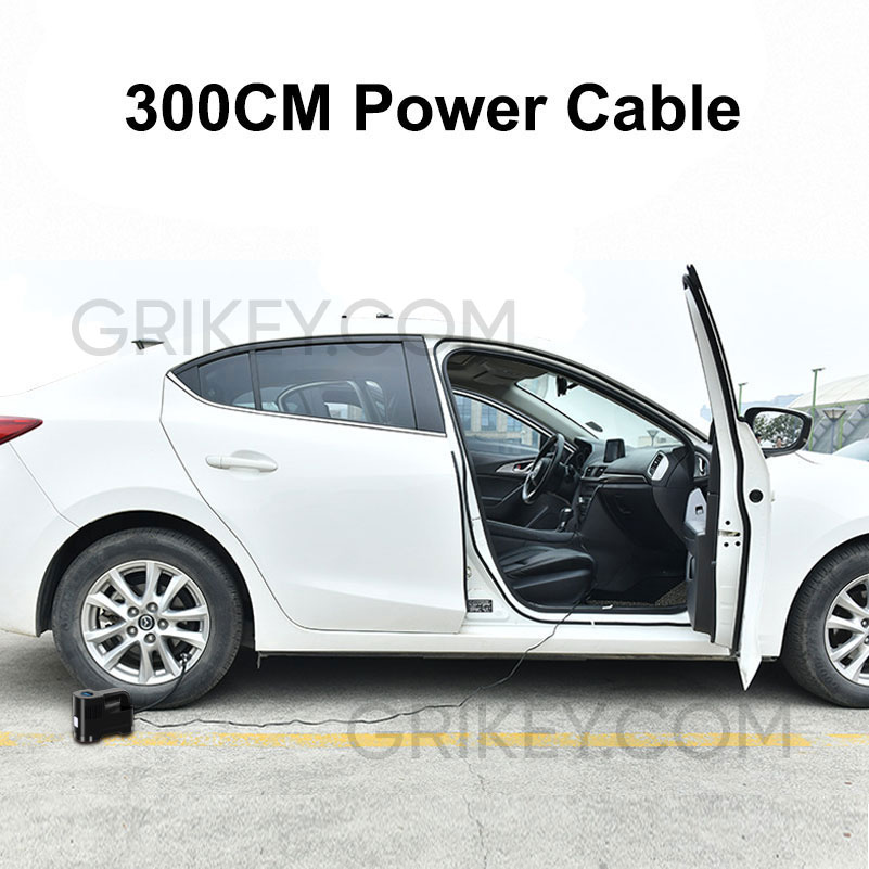 Air Compressor Tire Inflator Portable Air Pump for Car Tires 12V DC Auto Tire Pump with Digital Pressure Gauge Emergency LED Light for Car, Bicycle and Other Inflatables-grikey