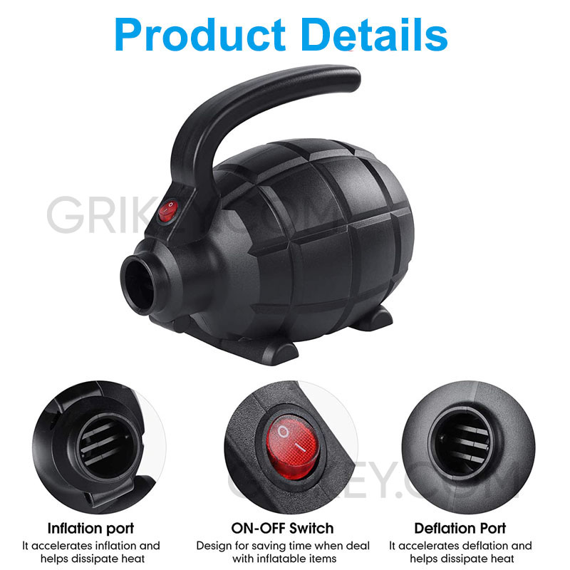 Electric Air Pump 600W Air Mattress Pump Inflator/Deflator for Outdoor Camping Inflatable Cushions Airbeds Boats Swimming Ring-grikey