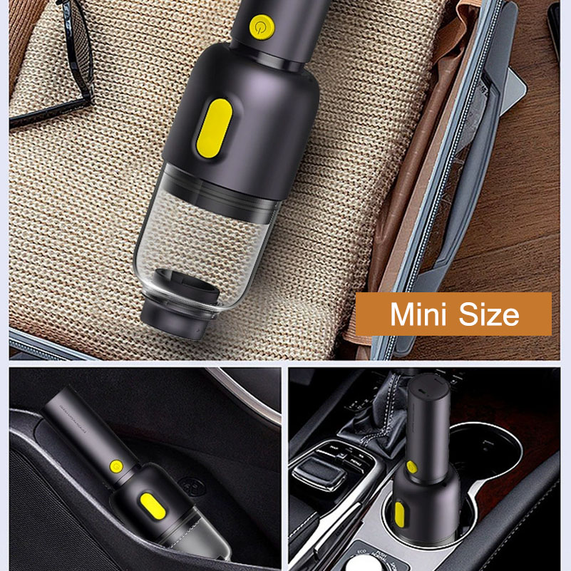 Cordless Handheld Vacuum Cleaner USB Rechargeable Portable Mini Size for Car Home Office Pets Hair Cleaning, Fast Charging Black-grikey