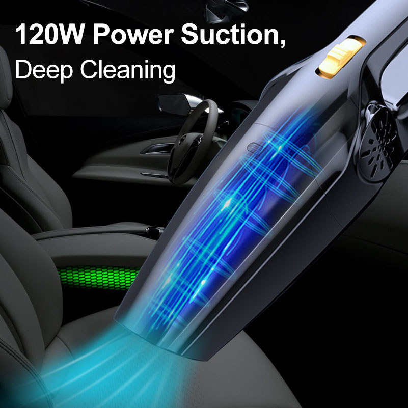 Car Vacuum Cleaner 120W High Power 12V DC Portable Handheld Corded Auto Vaccum Cleaner Car Accessory for Quick Cleaning -grikey