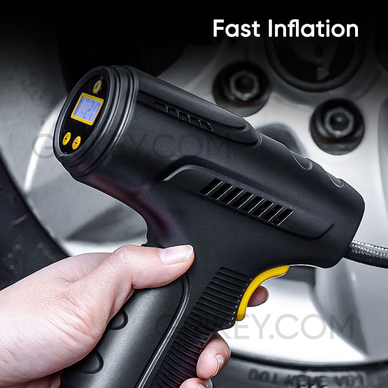 Tire Inflator Portable Air Compressor 12V Smart Air Pump W/ Digital Pressure Gauge Fast Inflation Tire Pump for Car Tire Bicycle Ball-grikey