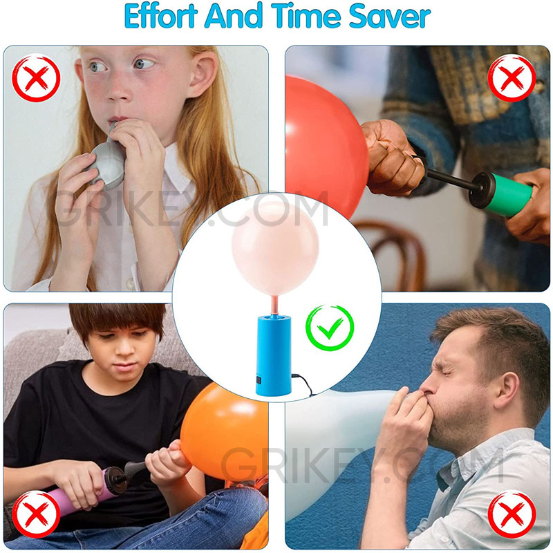 Balloon Pump Electric Air Pump for Balloons Portable Balloon Inflator For Balloon Arch Kit, Letter balloon, Animal balloon-grikey