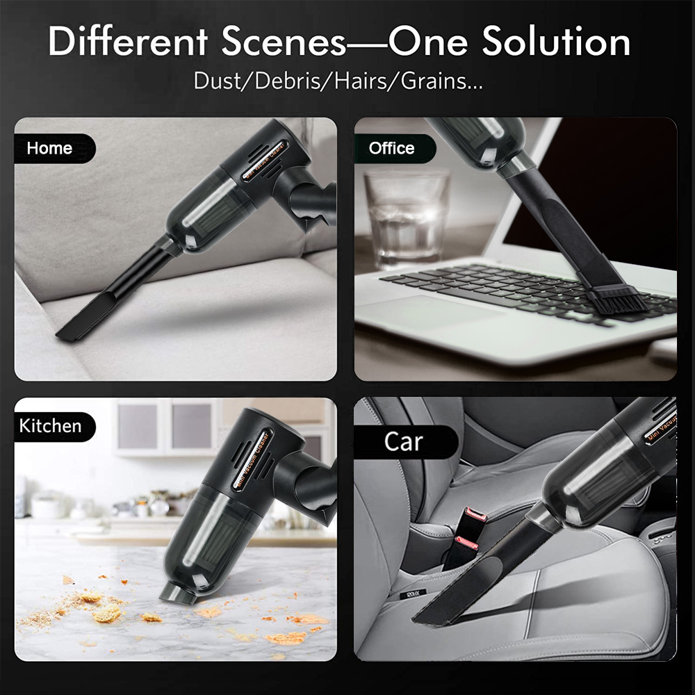 Car Vacuum Cleaner Cordless Rechargeable Handheld Vacuum for Car Sofa Desk Cleaning 180° Foldable Mini Portable Vacuum Cleaner-grikey