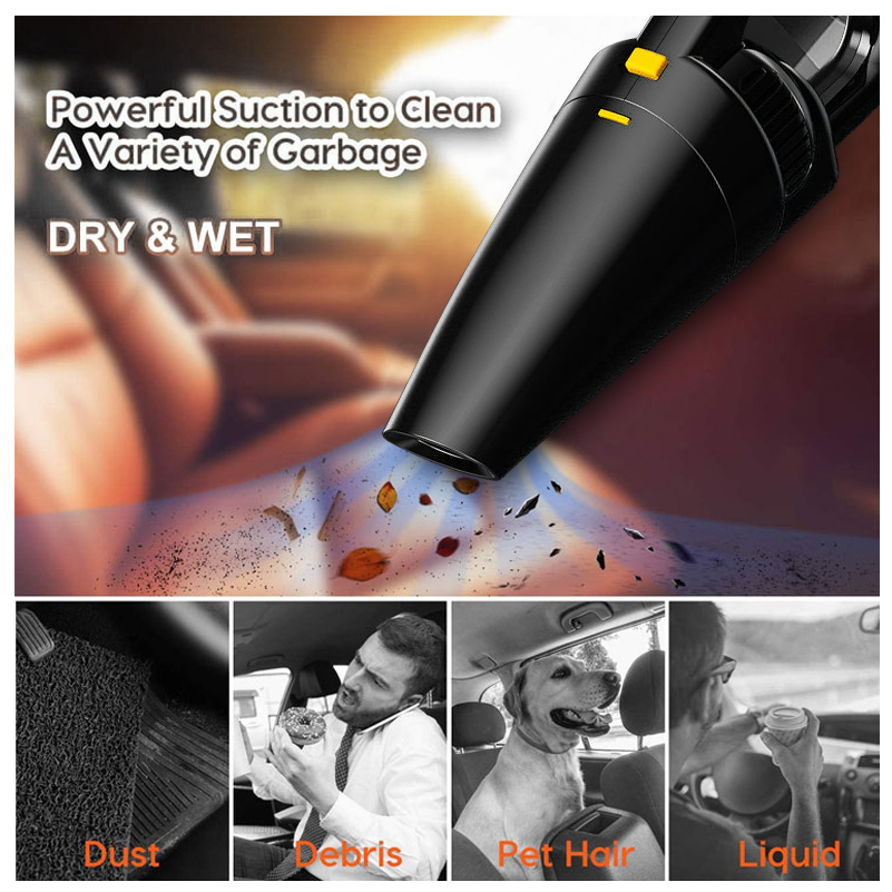 Car Vacuum Cleaner High Power 12V DC Portable Corded Handheld Vacuum Cleaner 8000Pa Strong Suction for Car Interior Cleaning -grikey