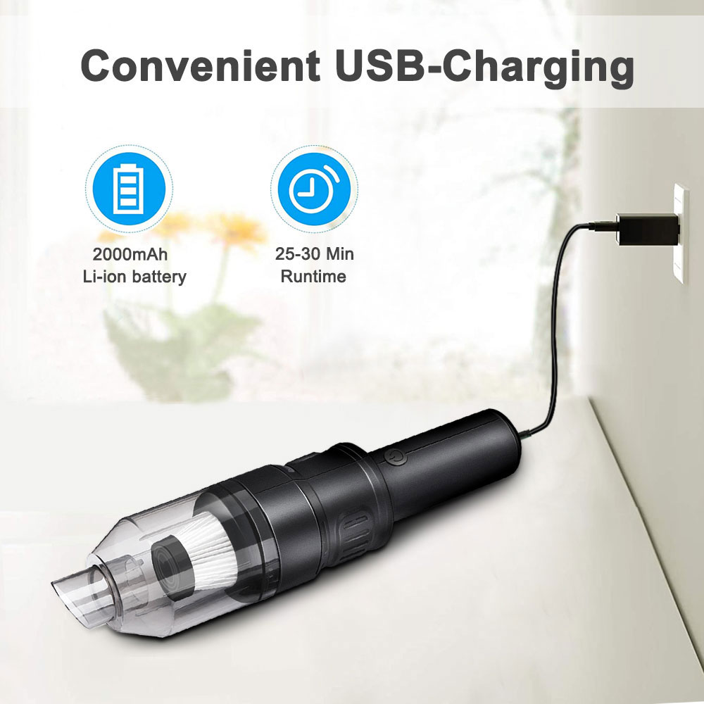 Handheld Vacuum Cleaner Cordless Portable Car Vacuum Cleaner 120W High Power USB Charging for Home Office Car Cleaning-grikey