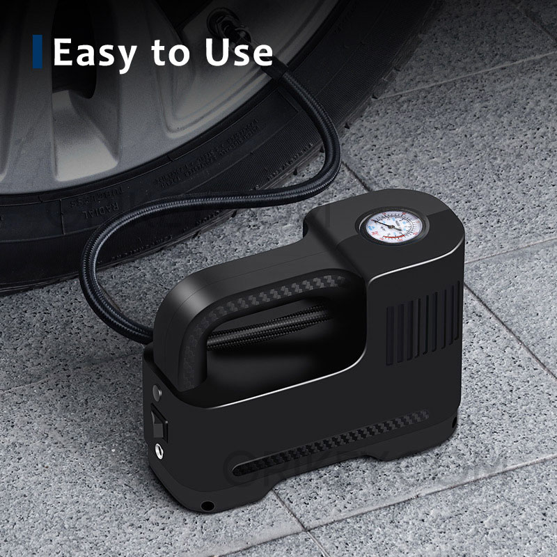 Tire Inflator Air Compressor with Pressure Gauge LED Light 12V DC Portable Electric Air Pump 150PSI Tyre Inflator for Car Tires-grikey