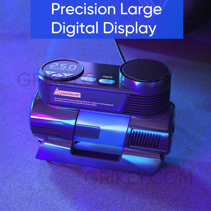 Tire Inflator Portable Air Compressor DC 12V Auto Air Pump 150PSI Fast Inflating with Digital Pressure Gauge for Car Tires Bike-grikey