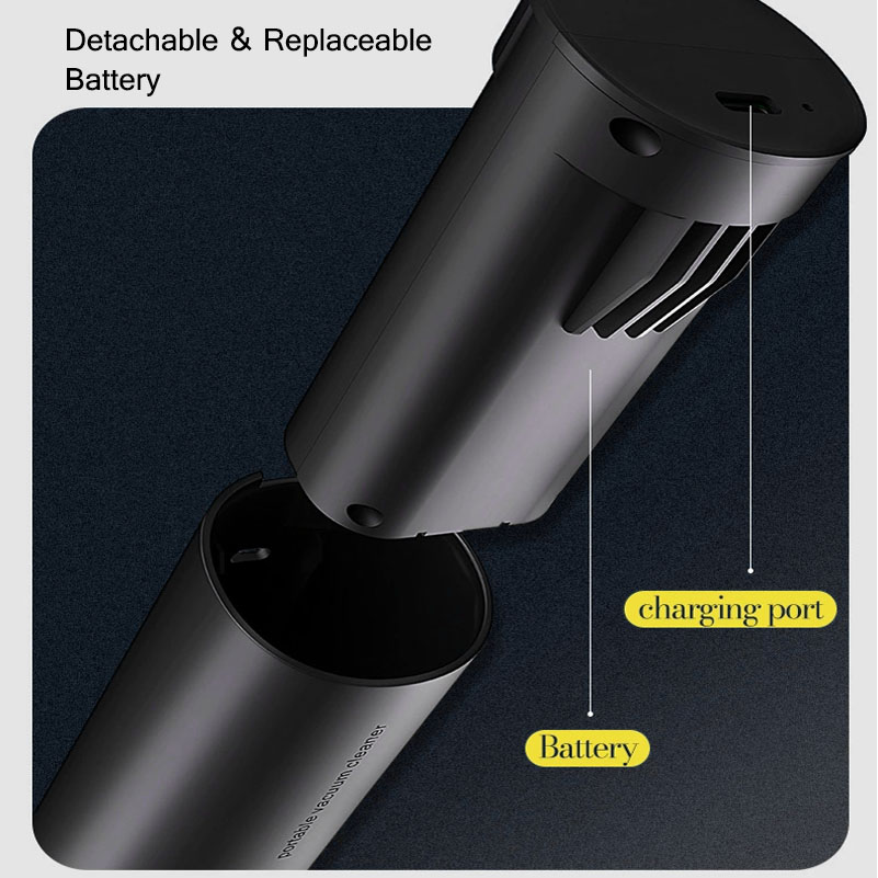 Cordless Handheld Vacuum Cleaner USB Rechargeable Portable Mini Size for Car Home Office Pets Hair Cleaning, Fast Charging Black-grikey