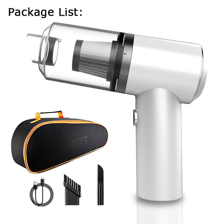 Mini Vacuum Cleaner Cordless Portable Car Vacuum Cleaner with LED Light Rechargeable Mini Vacuum for Home Office Pet Hair Cleaning-grikey