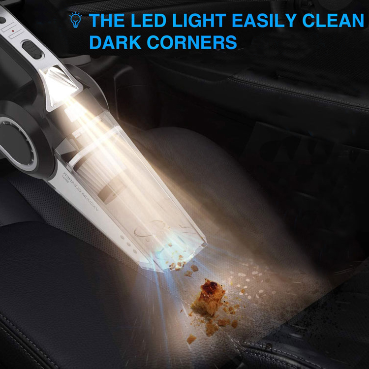 Car Vacuum Cleaner with Searchlight, Tire Pressure Gauge and Car Inflator, 120W Powerful Suction for Wet and Dry Amphibious-grikey