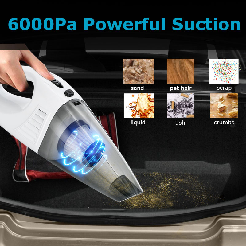 Handheld Car Vacuum Cleaner 120W High Power 12V DC Corded Portable Auto Vaccum Cleaner Car Accessories Kit for Quick Cleaning -grikey