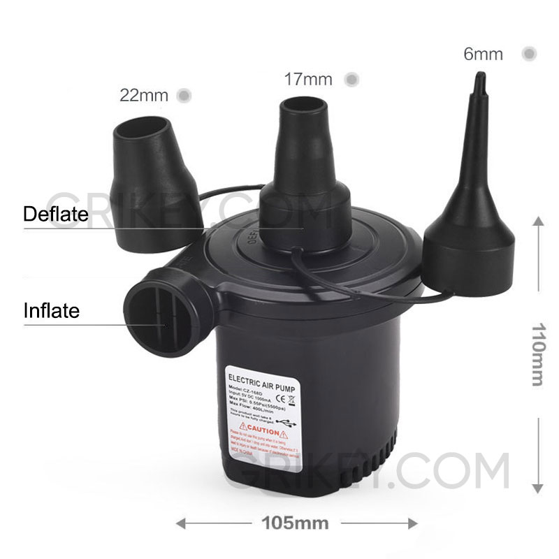 Rechargeable Electric Air Pump for Inflatables Portable Battery Air Pump for Air Mattress Bed Airbed Boat Pool Toys Floats-grikey
