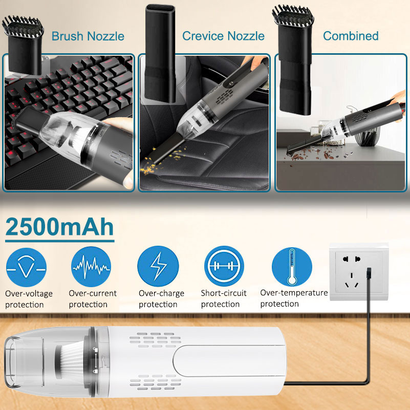 GRIKEY Mini Vacuum Cleaner Wireless Car Vacuum Cleaner For Car Hand Vacuum Cleaner Car Vaccum Cleaners USB Odkurzacz Samochodo-grikey