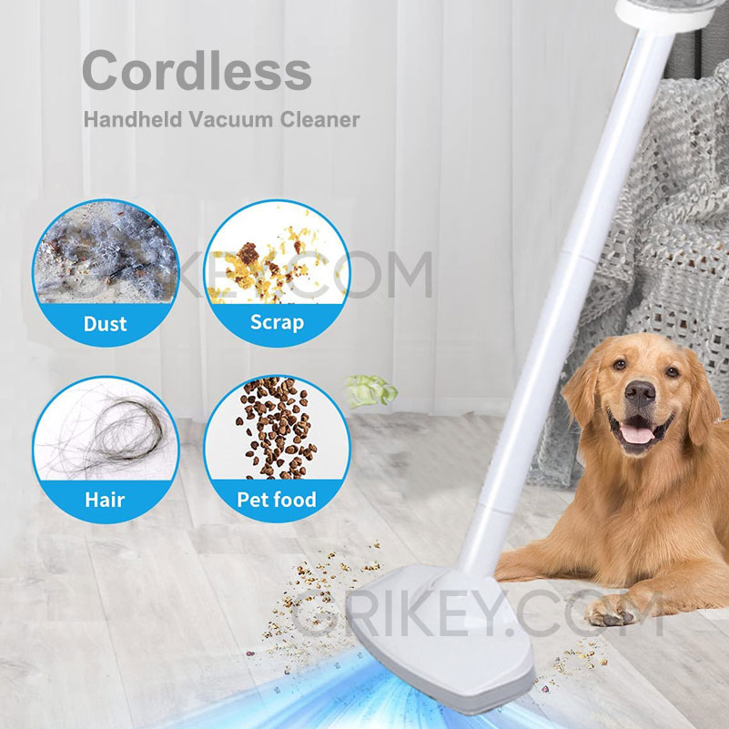 Cordless Stick Vacuum Cleaner Rechargeable Powerful Suction Lightweight Handheld Vacuum for Car Pet Hair Hard Floor-grikey