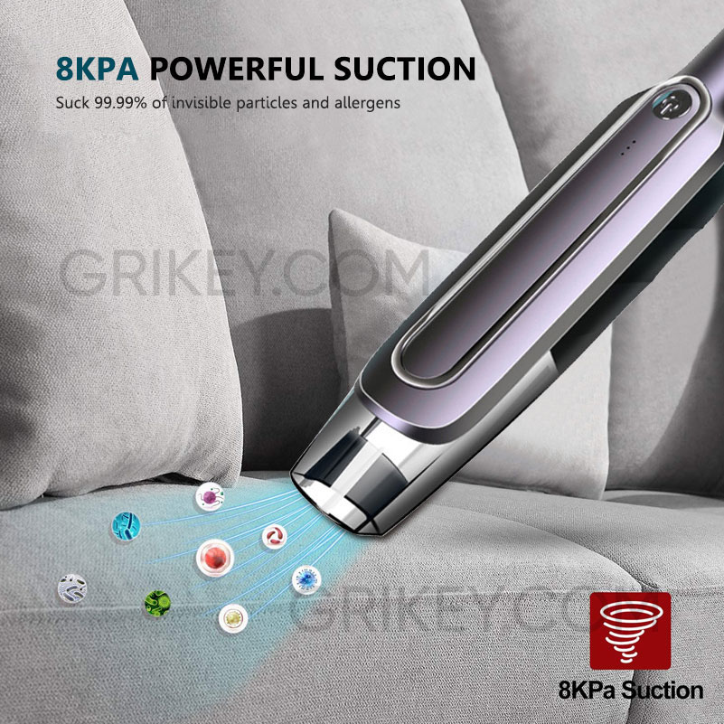Handheld Vacuum Cleaner 8000PA Portable Vaccum Cleaner Cordless Rechargeable Mini Car Vaccum Cleaner for Pet Hair Home Cleaning-grikey