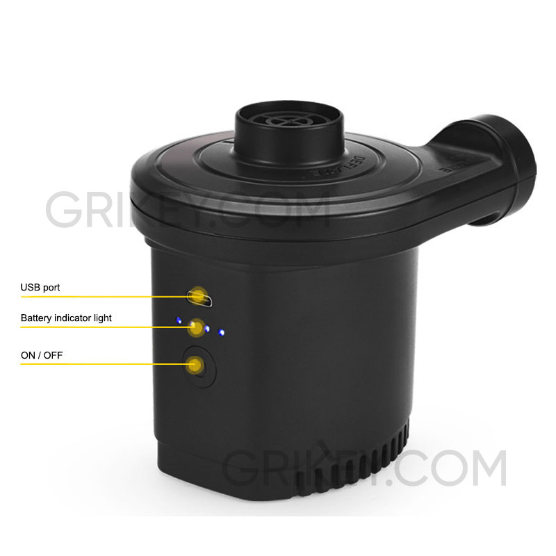 Rechargeable Electric Air Pump for Inflatables Portable Battery Air Pump for Air Mattress Bed Airbed Boat Pool Toys Floats-grikey