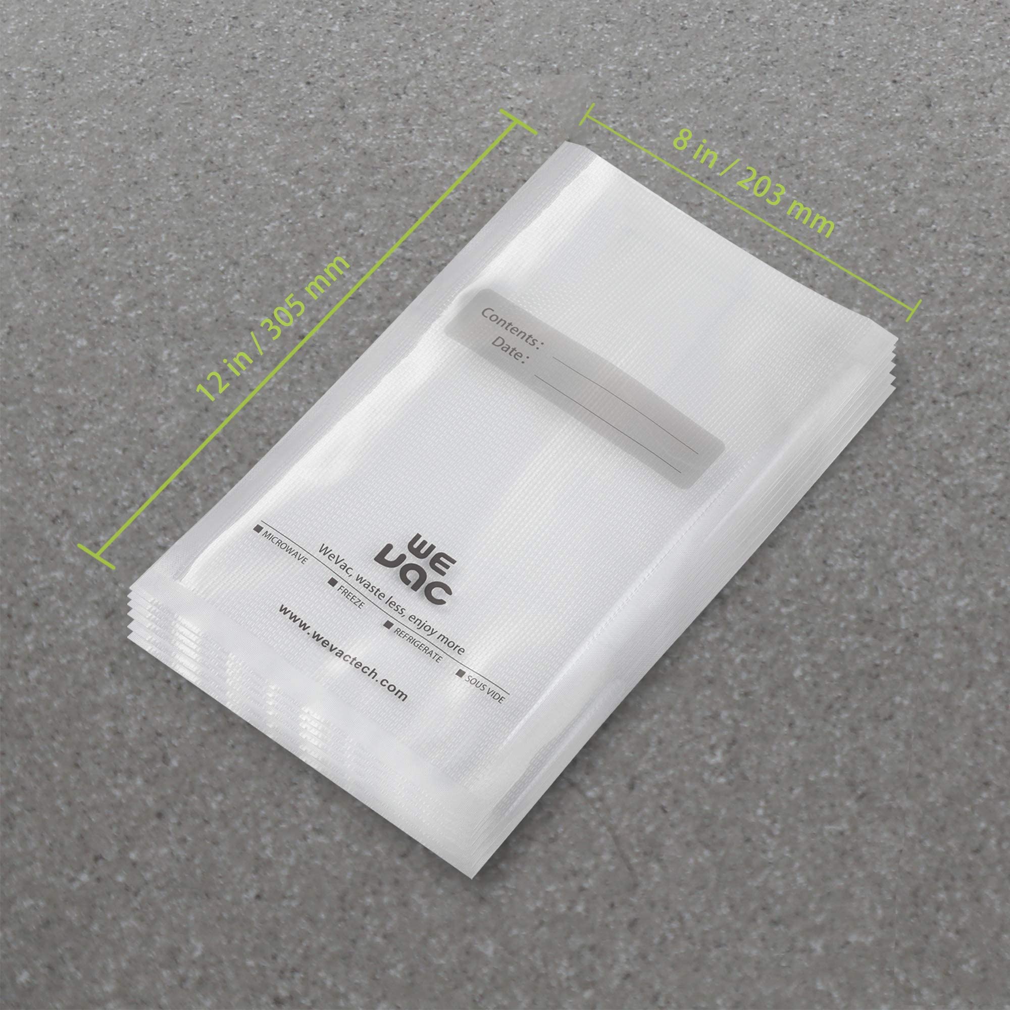 Pre-cut Embossed Vacuum Sealer Bags (100 Counts)-Wevac