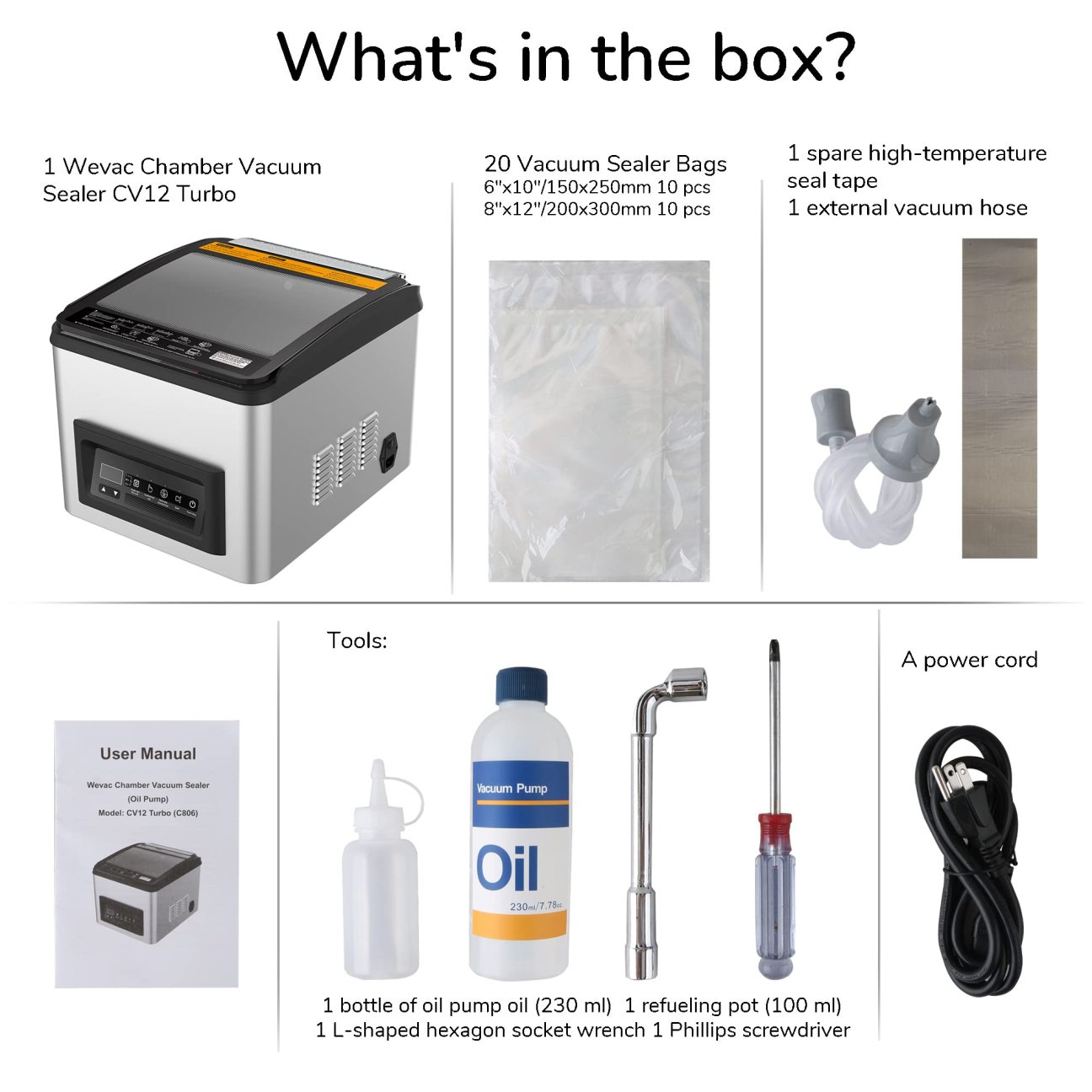 Oil Pump Vacuum SealerWevac CV 12 Turbo Chamber Vacuum Sealer