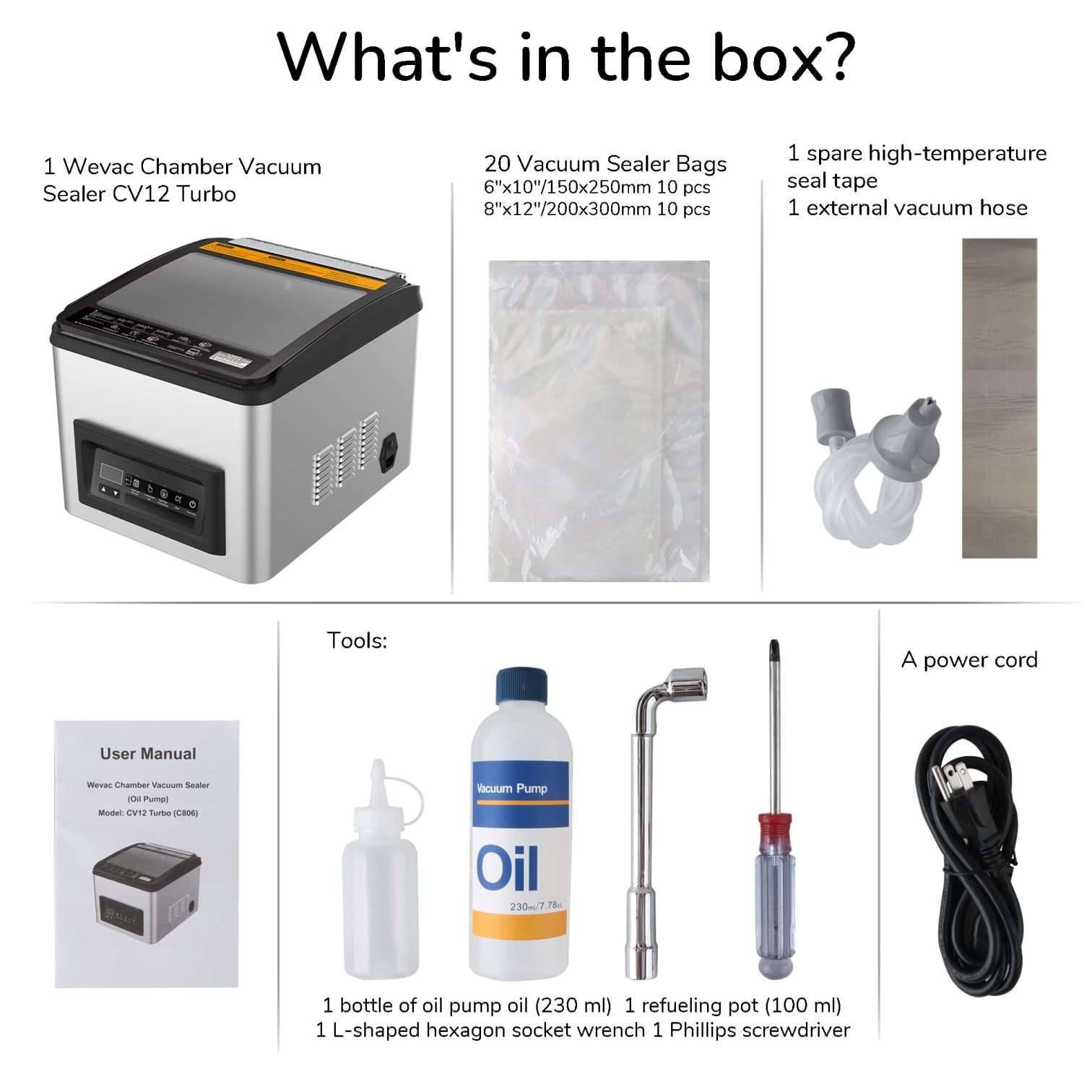 Oil Pump Vacuum SealerWevac CV 12 Turbo Chamber Vacuum Sealer