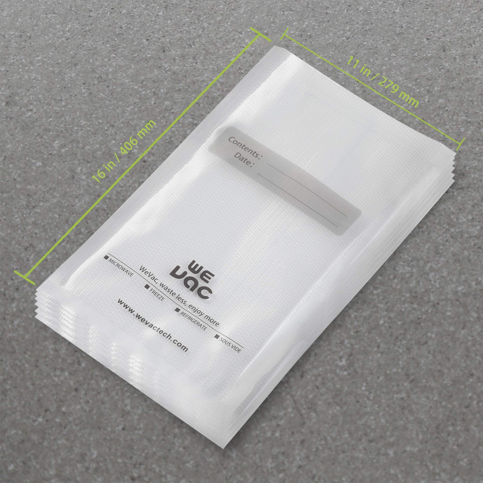 Pre-cut Embossed Vacuum Sealer Bags (100 Counts)-Wevac