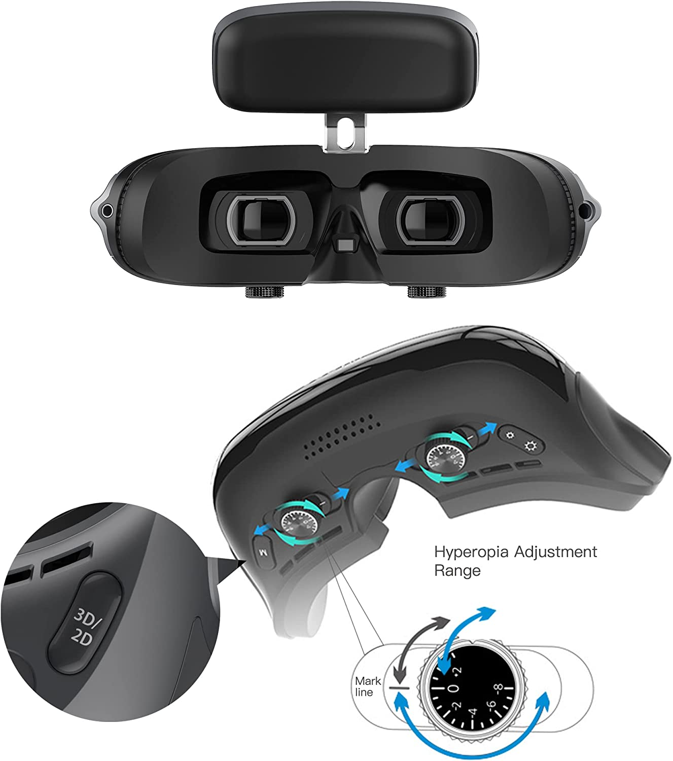 GOOVIS Pro VR Headset with D3 Controller,3D Theater Goggles,Support 4K