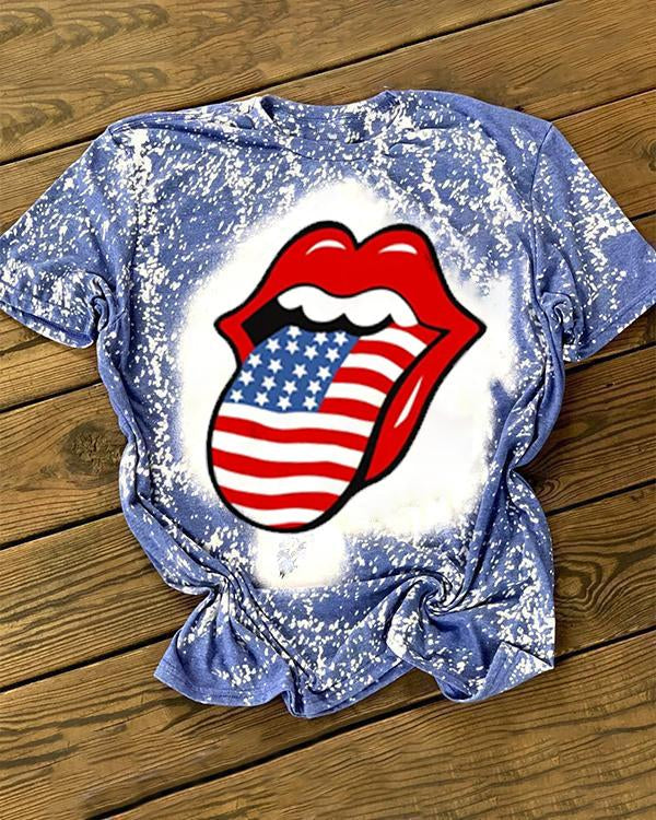 american flag lips shirt