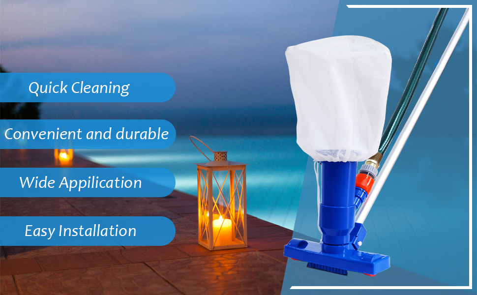 Portable Pool Vacuums Jet Cleaner Kit for Above Ground Pools, Spa Pond