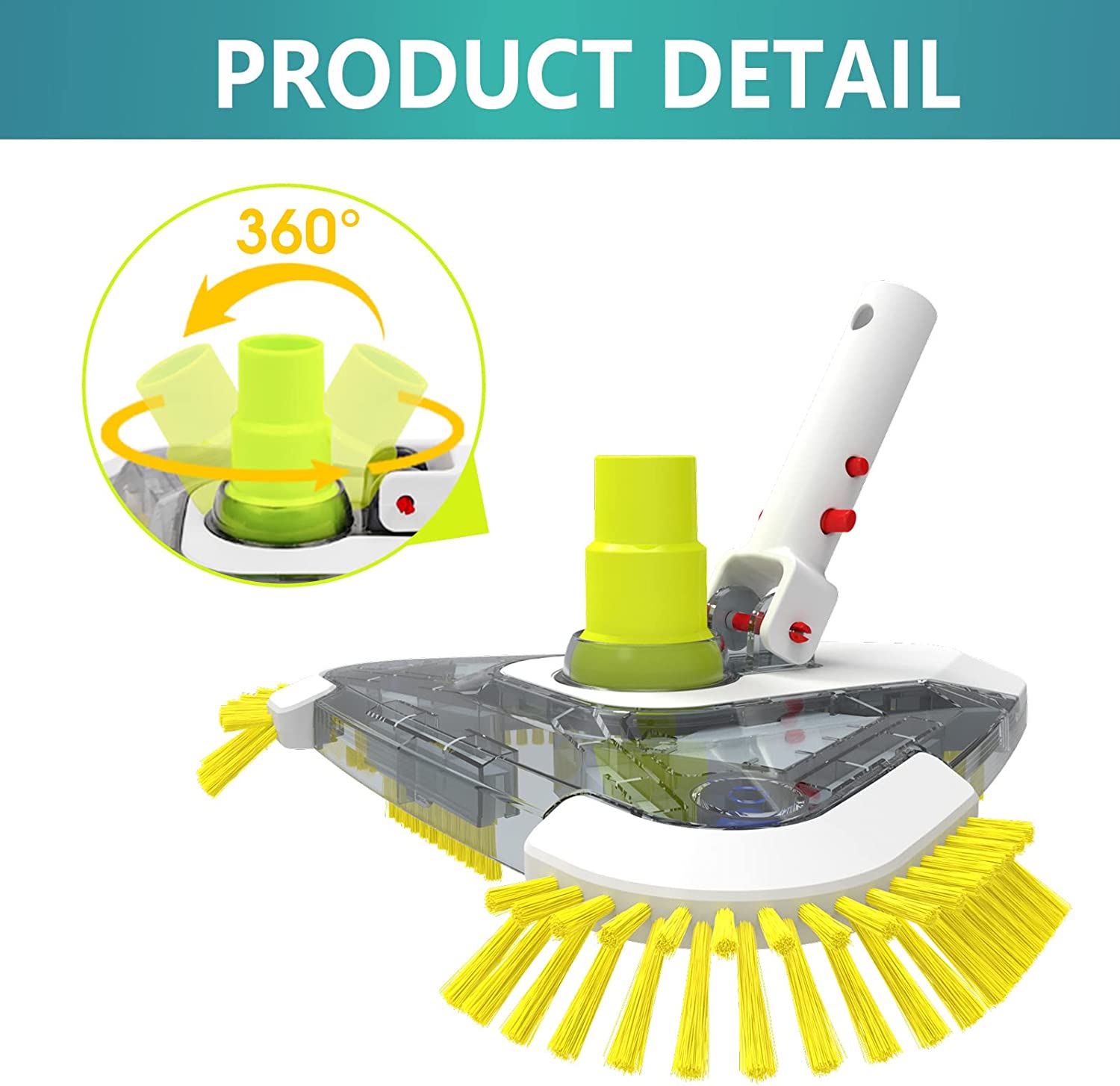 Pool Vacuum Head with Corner Bristles