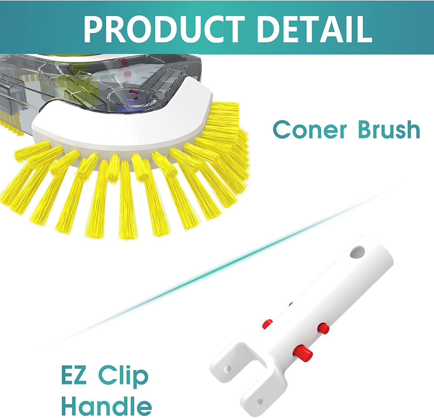 Pool Vacuum Head with Corner Bristles