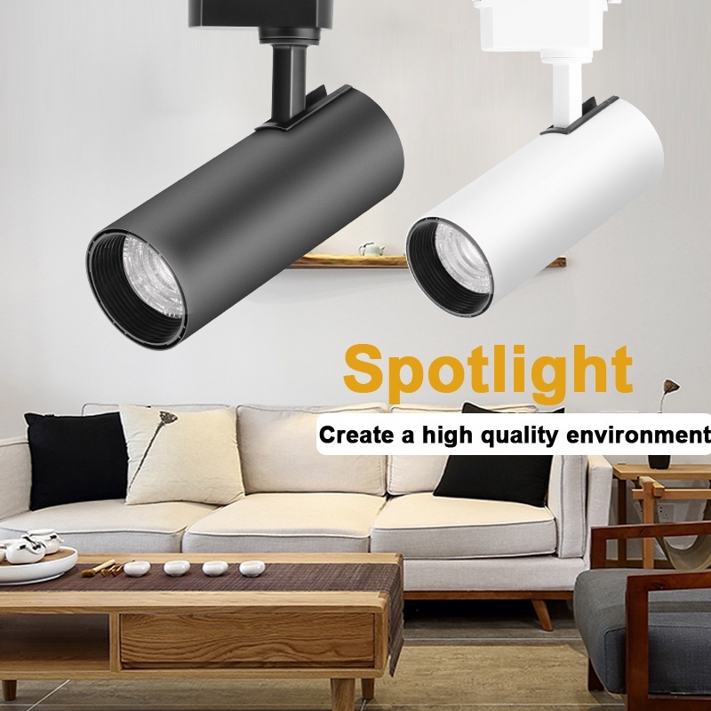 CANMEIJIA 【Ready Stock】 Led Track Light 220V COB Spotlight Rail Lamp 30W Spot Lights Kitchen Fixture For Clothing Store ShopTrack