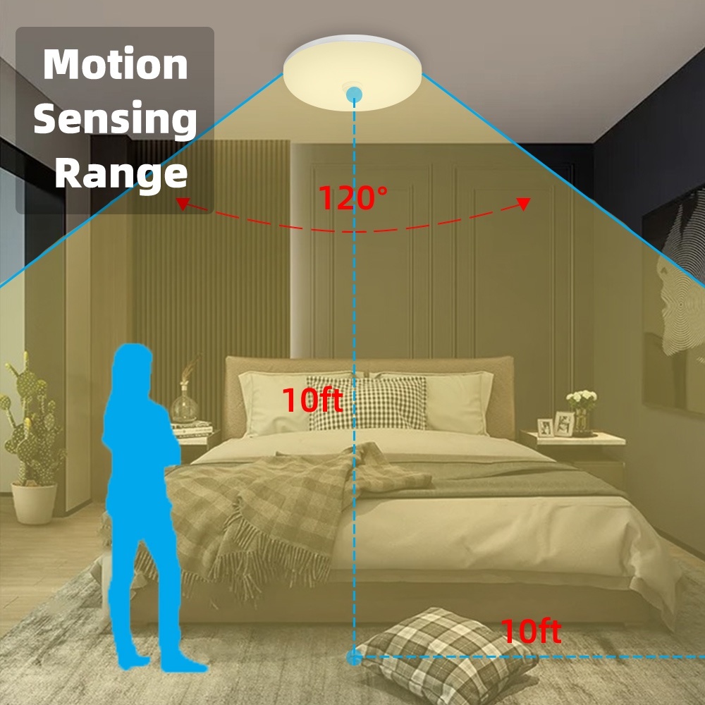 CANMEIJIA Ceiling Light, Motion Sensor, Smart PIR