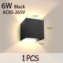 Square Black 6W 1PC