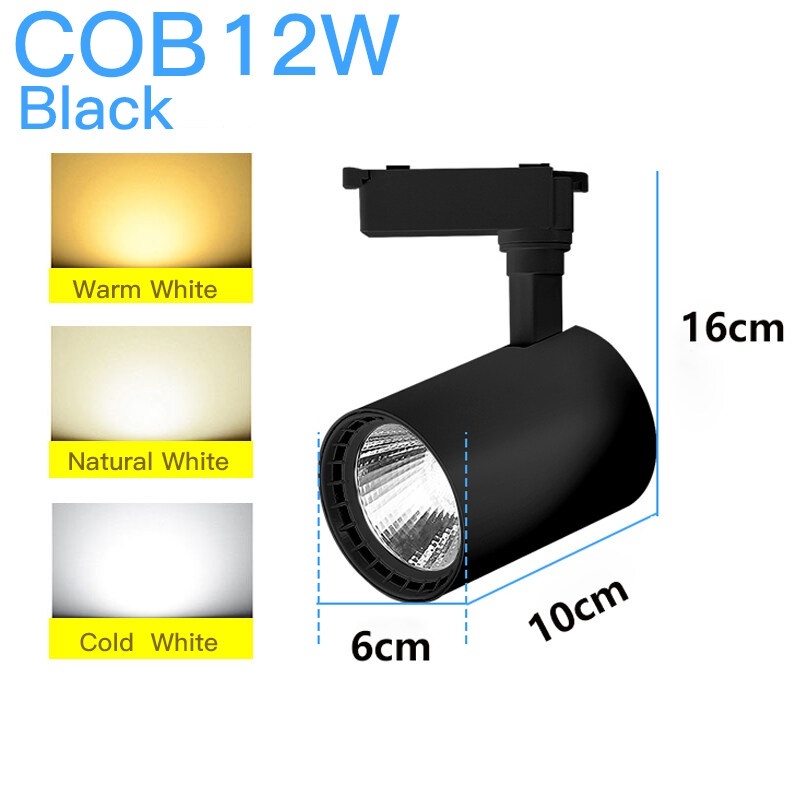 (🔥arrived in 3 days🔥)Whole Set LED Track Light Fixture Rail COB Spotlight | 3 COB + 1 M Rail | Spot Light Track Lamp