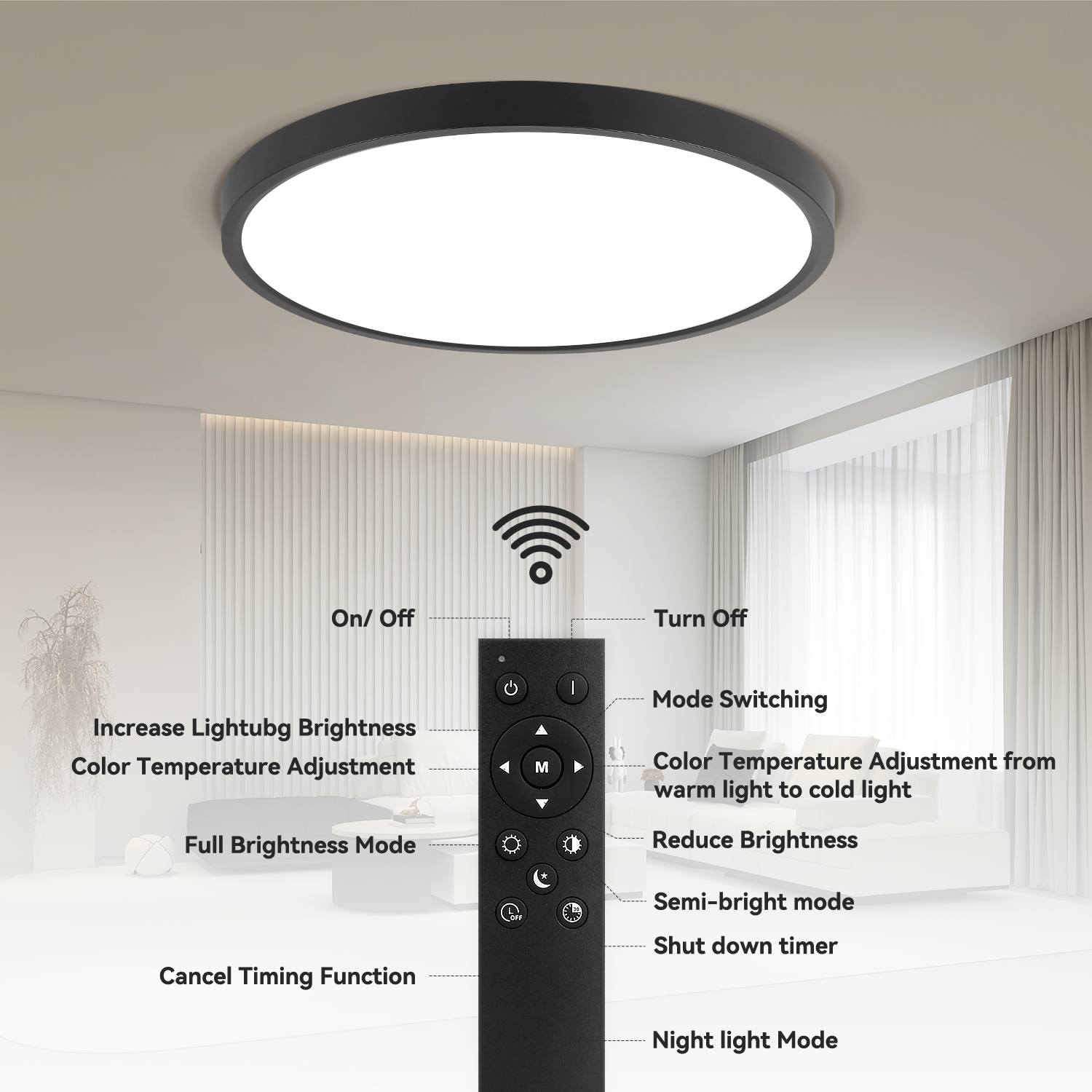 Canmeijia Remote Ceiling Light