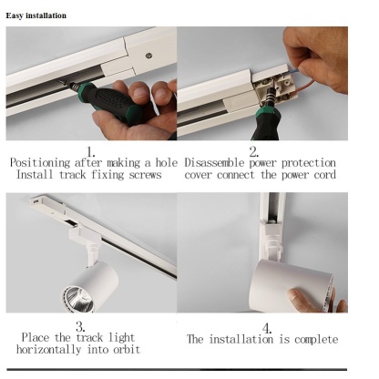 Whole Set 3PCS LED COB Spotlight Track Lights Lens Lamp Clothing Store Shop Exhibition Hall Home Light 12W 20W 30W 40W