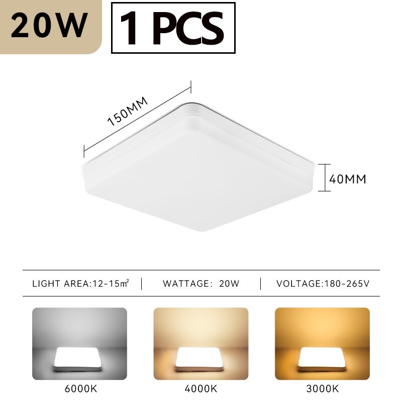 Modern Led Ceiling lamp 20W 30W 50W Square Panel Light 220V Ceiling Lights for Bedroom Kitchen Living Room Indoor Home
