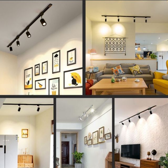 (🔥arrived in 3 days🔥)Whole Set LED Track Light Fixture Rail COB Spotlight | 3 COB + 1 M Rail | Spot Light Track Lamp