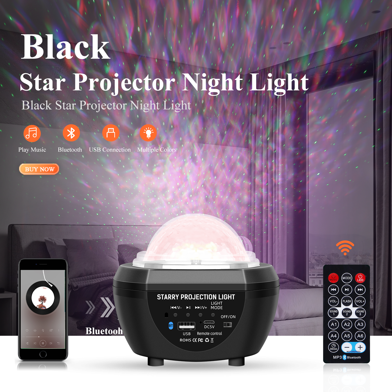 Canmeijia Galaxy Projector Starry Night Light