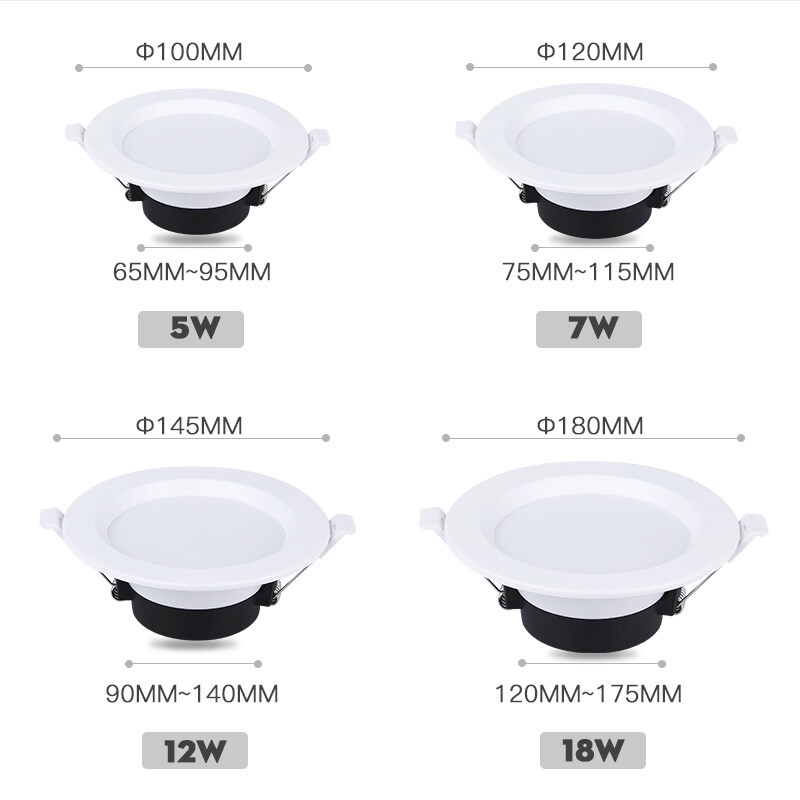 Led eyeball 110/220V Ceiling Round Recessed Down Light Lamp Indoor lighting Spot led 5W/7W/12W/18W Spotlight For Home