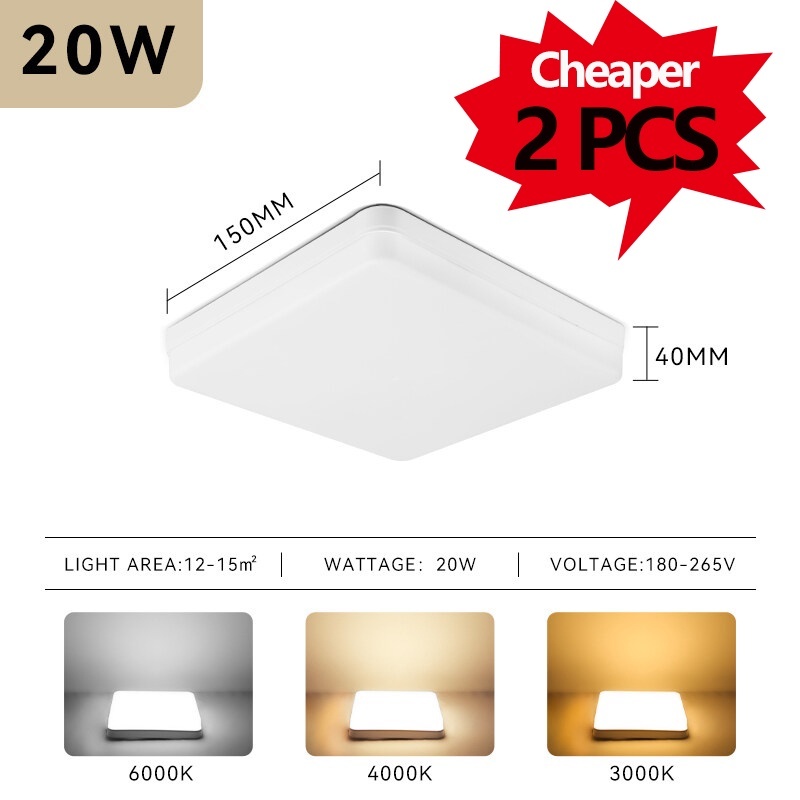 Modern Led Ceiling lamp 20W 30W 50W Square Panel Light 220V Ceiling Lights for Bedroom Kitchen Living Room Indoor Home