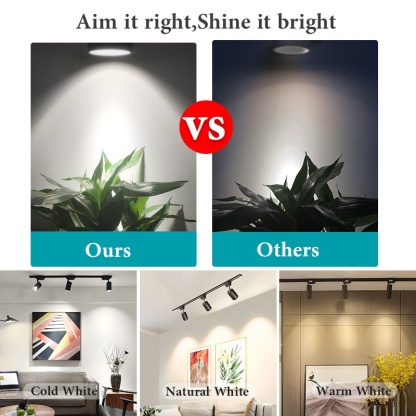 Whole Set 3PCS LED COB Spotlight Track Lights Lens Lamp Clothing Store Shop Exhibition Hall Home Light 12W 20W 30W 40W