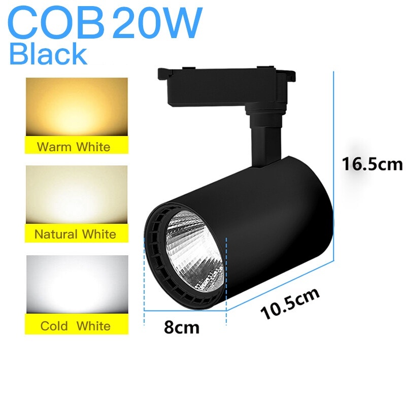 (🔥arrived in 3 days🔥)Whole Set LED Track Light Fixture Rail COB Spotlight | 3 COB + 1 M Rail | Spot Light Track Lamp
