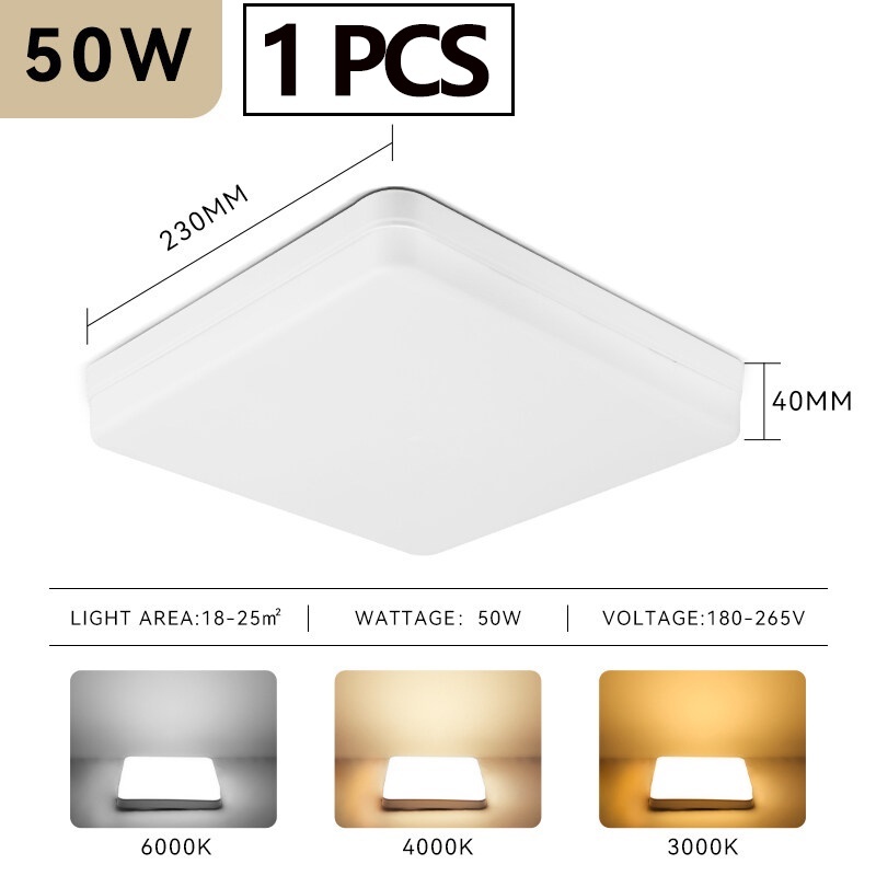 Modern Led Ceiling lamp 20W 30W 50W Square Panel Light 220V Ceiling Lights for Bedroom Kitchen Living Room Indoor Home