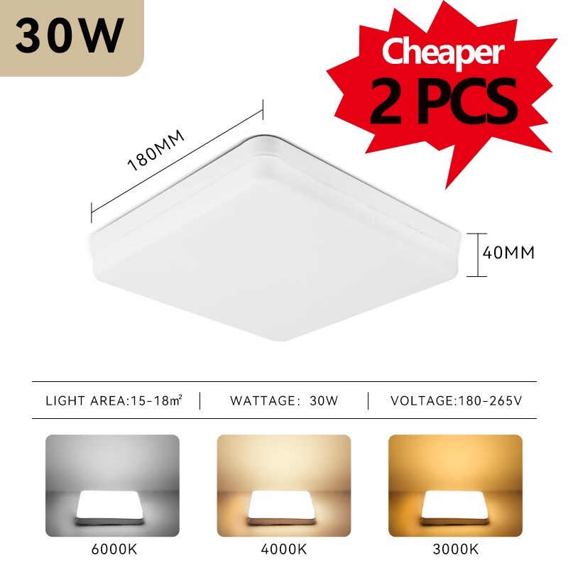 Modern Led Ceiling lamp 20W 30W 50W Square Panel Light 220V Ceiling Lights for Bedroom Kitchen Living Room Indoor Home